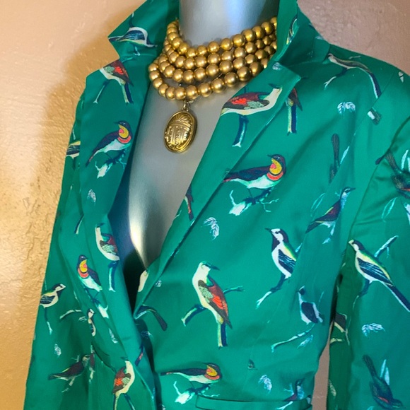 ModCloth Bird Print Button Blazer.  Sz M - Picture 4 of 6